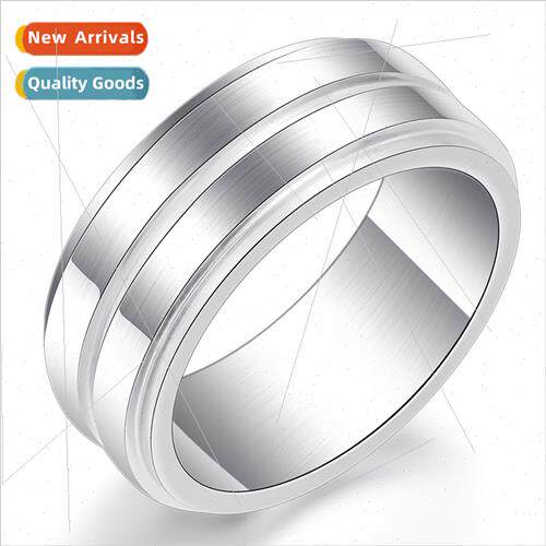 Korea simple ins single bar fluted men women tanium steel ri