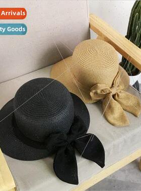 spring summer ladies sunshade straw hat back spl bow wide br
