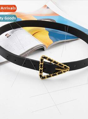 New pin buckle thin belt wear rope triangle buckle head simp