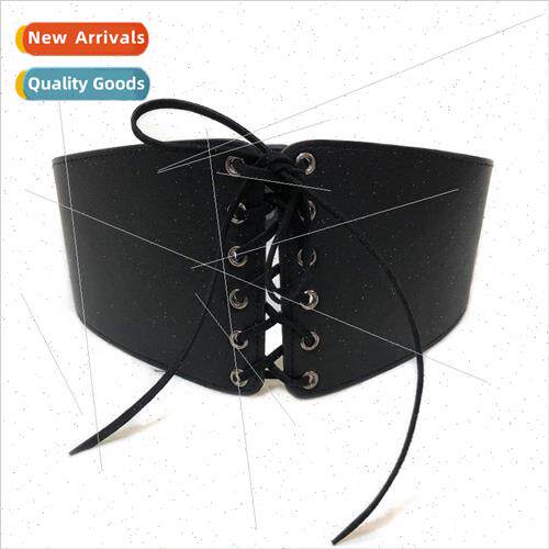 Europe elastic elastic girdle wide tie belt waist seal ladie