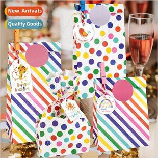 Rainbow Dots Stripes Happy Candy Bags Creative Bag Birthday