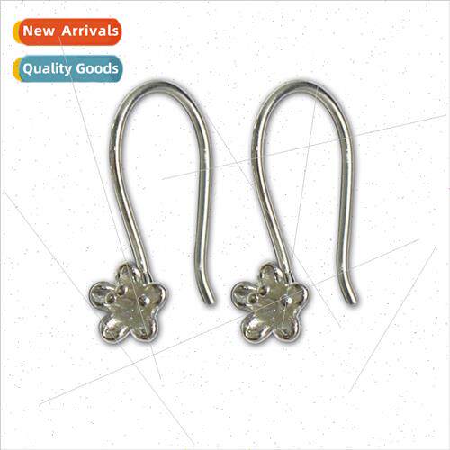 36121 through s925 silver flower ear hooks Korean simple Ms.