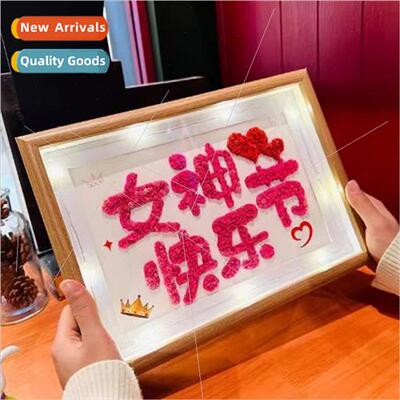 Handmade DIY full star dried flowers love photo frame 520 Va
