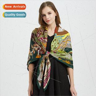 Summer New lk Scarf Ladies Midsummer ghts Orange Twill lk mu