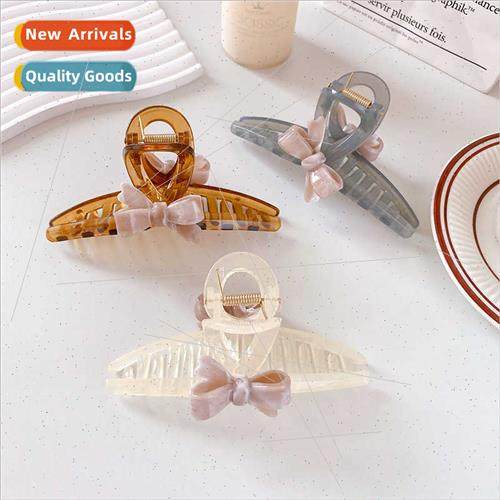 New cute girl bow grab clip sweet simple side hair clips bac