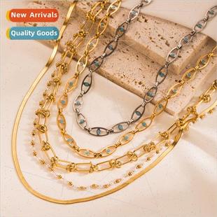 necklace drop fashion oil hop hip steel tanium new wind Ins