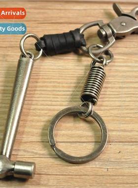 Europe Men Hammer Shape Keychain Event  Cowhide Alloy Keycha