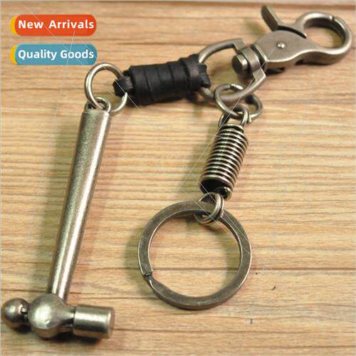 Europe Men Hammer Shape Keychain Event  Cowhide Alloy Keycha