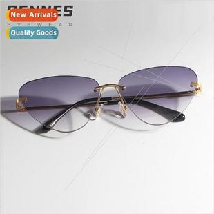 eye Eur fashion beat set sunglasses cat edge cut rimless new