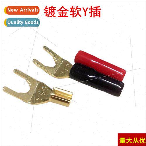Banana Head Copper Plated Speaker Cable Plugs U Type Audio P