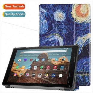 适用kindle fire HD10 2017/2019 tablet case tri-fold colorful