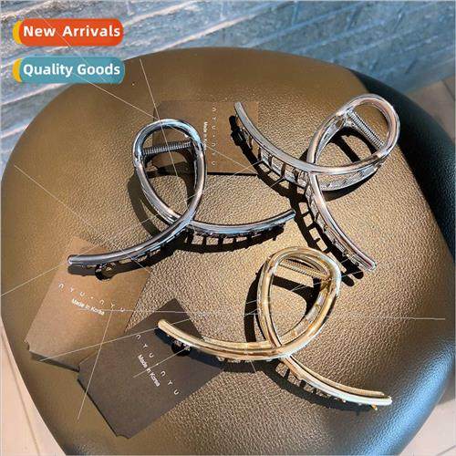 French mple Metal Hair Grab Hair Volume Cross Grab Clip Fema