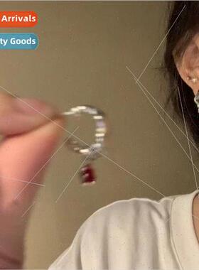 Red zirconia girl atmosphere ins simple spir type sweet cool