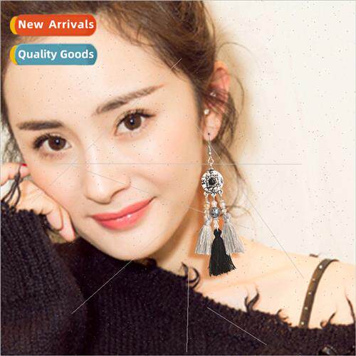 Europe fashion tassel color earrings female bohemian turquoi
