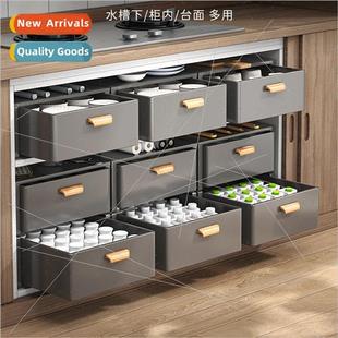 Cabinet drawer shelves kchen supplies storage pull-out baske