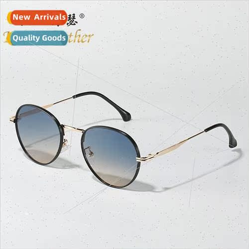 New metal round frame sunglasses 2A480 Europe fashion sungla
