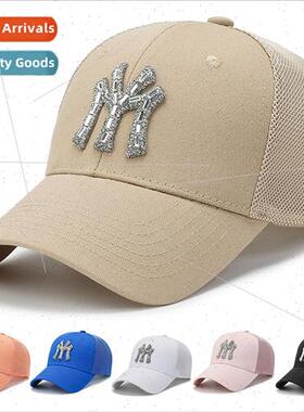 new hat female spring summer breathable diamond rhinestone d
