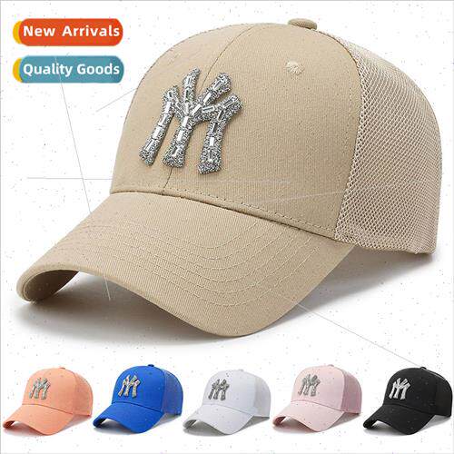new hat female spring summer breathable diamond rhinestone d