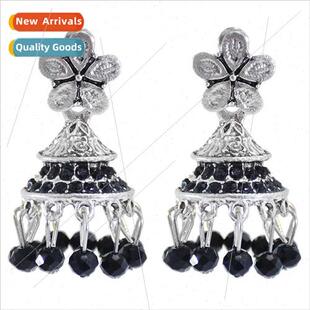 Europe vintage oil dripping tassel earrings ins Indian ethni