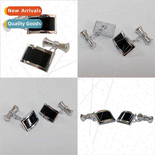 High-grade curved onyx French cufflinks business mal su shir