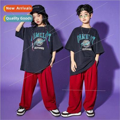 Hip Hop Set Dance  Clothes Boys Su Cool Hiphop Loose T-shirt