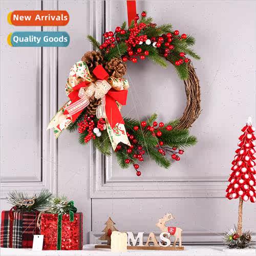 Pinecone 40cm PE ball garlwreath hanging decoration LED ligh