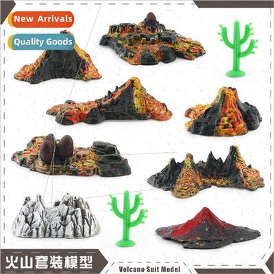 Mini Cactus Volcano Eruption Set Model Desktop Decoration To
