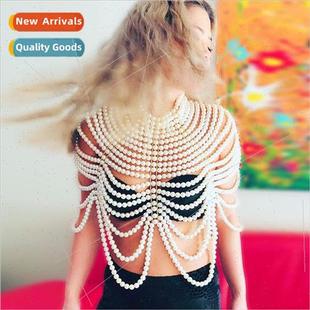 layer pearl necklace Europe jewelry multi chest sweater new