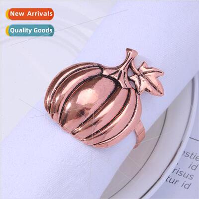 Pumpkin Napkin Clasp Antique Brass Halloween Napkin Rings Vi