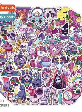 50 self-created cartoon gothic  weird graffi stickers luggag