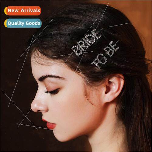 Korean fashion rhinestone letters hair clip set daily versat