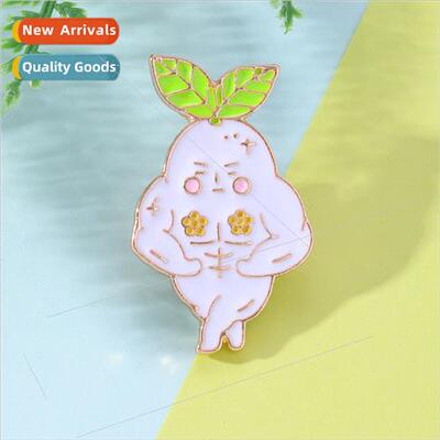ins new oil drop muscle ginseng metal brooch plant badge clo