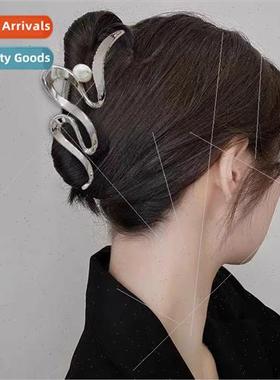 metal scrunchies large hair clips female back head hair volu