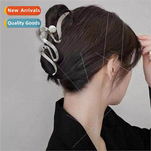metal scrunchies large hair clips female back head hair volu