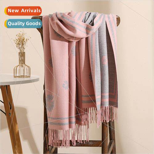 small daisy flower cashmere scarf female winter Korean doubl