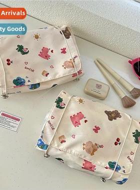 al cute graffi bear girl heart portable makeup bag large cap