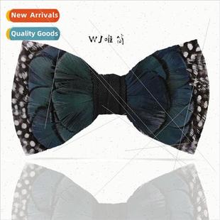 Bow 适 Black Dot Pearl Polka Blue White Tie 278 Feather Ink