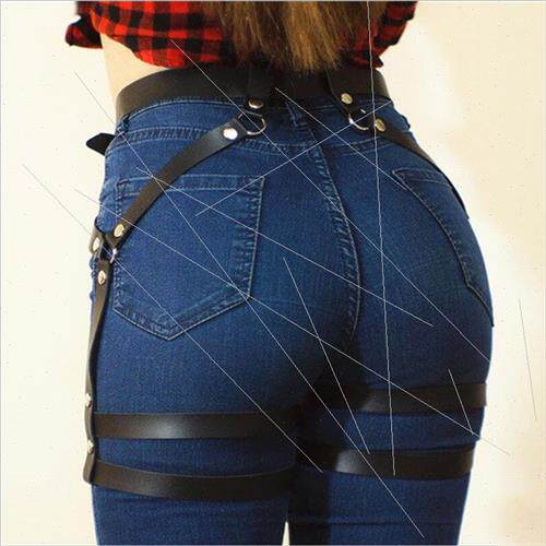 sq57-2 role play sexy leather leg ring belt all in one match