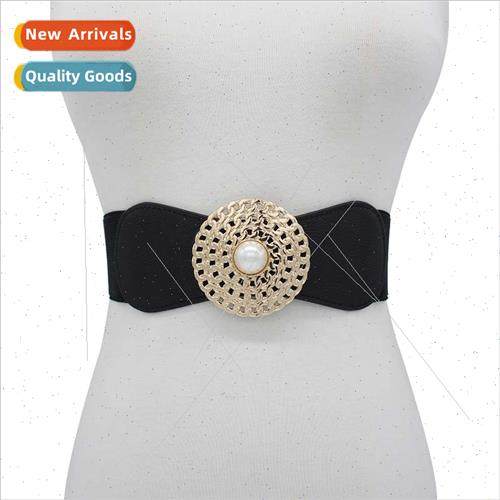 Europe belt female wide elastic band versatile black su dres
