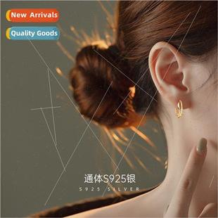 earrings fas double new female shaped layer silver S925