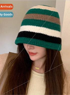 Rainbow knted cap female Korean new fashion warmth fall wint