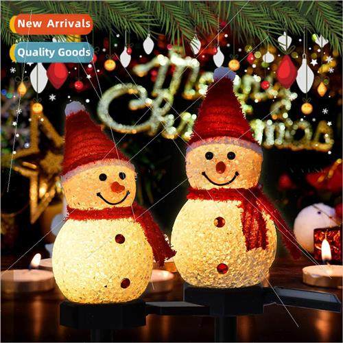 Solar Snowman Ground Plug ghts Christmas Decoration Ambiance