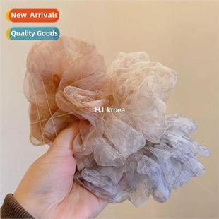 Korea Organza Vintage Polka Dot Large Intestine Hair Ring Fr