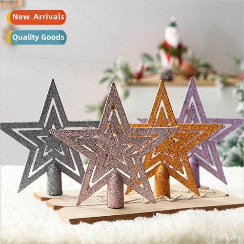 New ins wind Christmas decorations 19cm glter hollow e top s