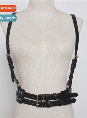 2020 Europe new double buckle PU leather back belt type wais