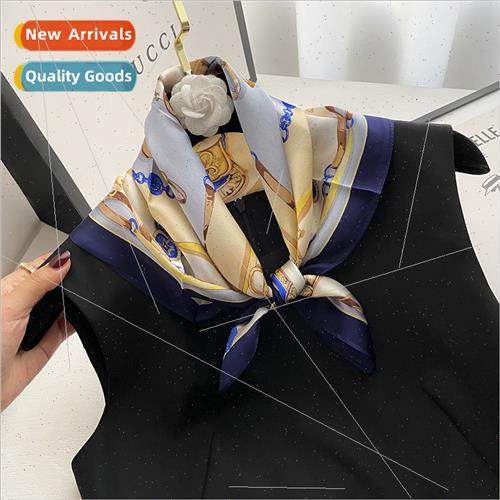 Temperament retro chain mulberry silk silk scarf small squar