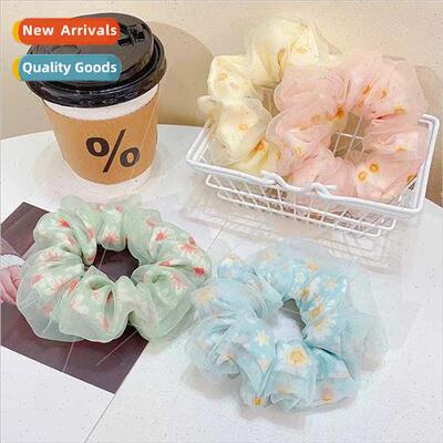 Korea new chiffon large intestine hair circle flower double