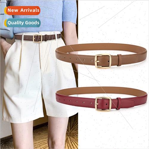 Belt female  leather thin belt fashion simple versatile Kore