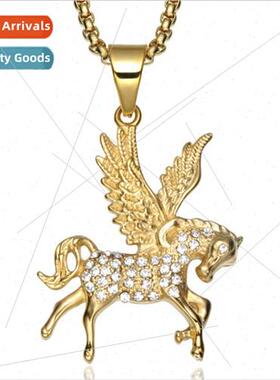Set Hip Hop Diamonds Fashion Mythical Pegasus Pendant Pegasu