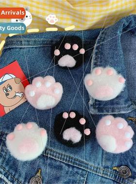 Japanese soft sister wh Lola cat paw plush plush unim badge